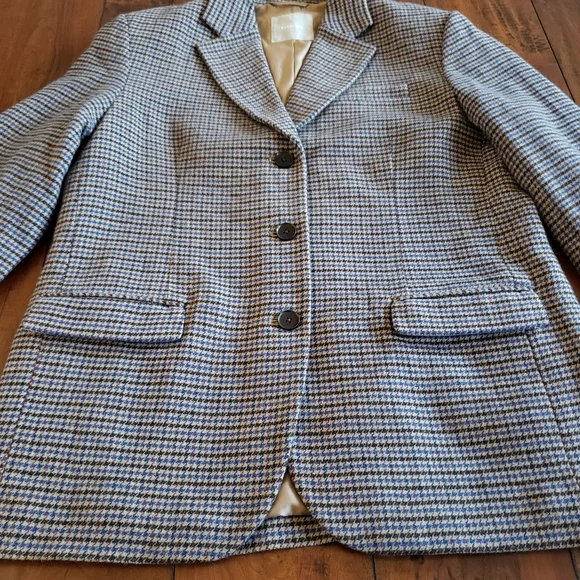 Everlane The ReWool '80s Blazer Houndstooth Plaid Oversized Classic Jacket Sz 12 - Picture 9 of 16